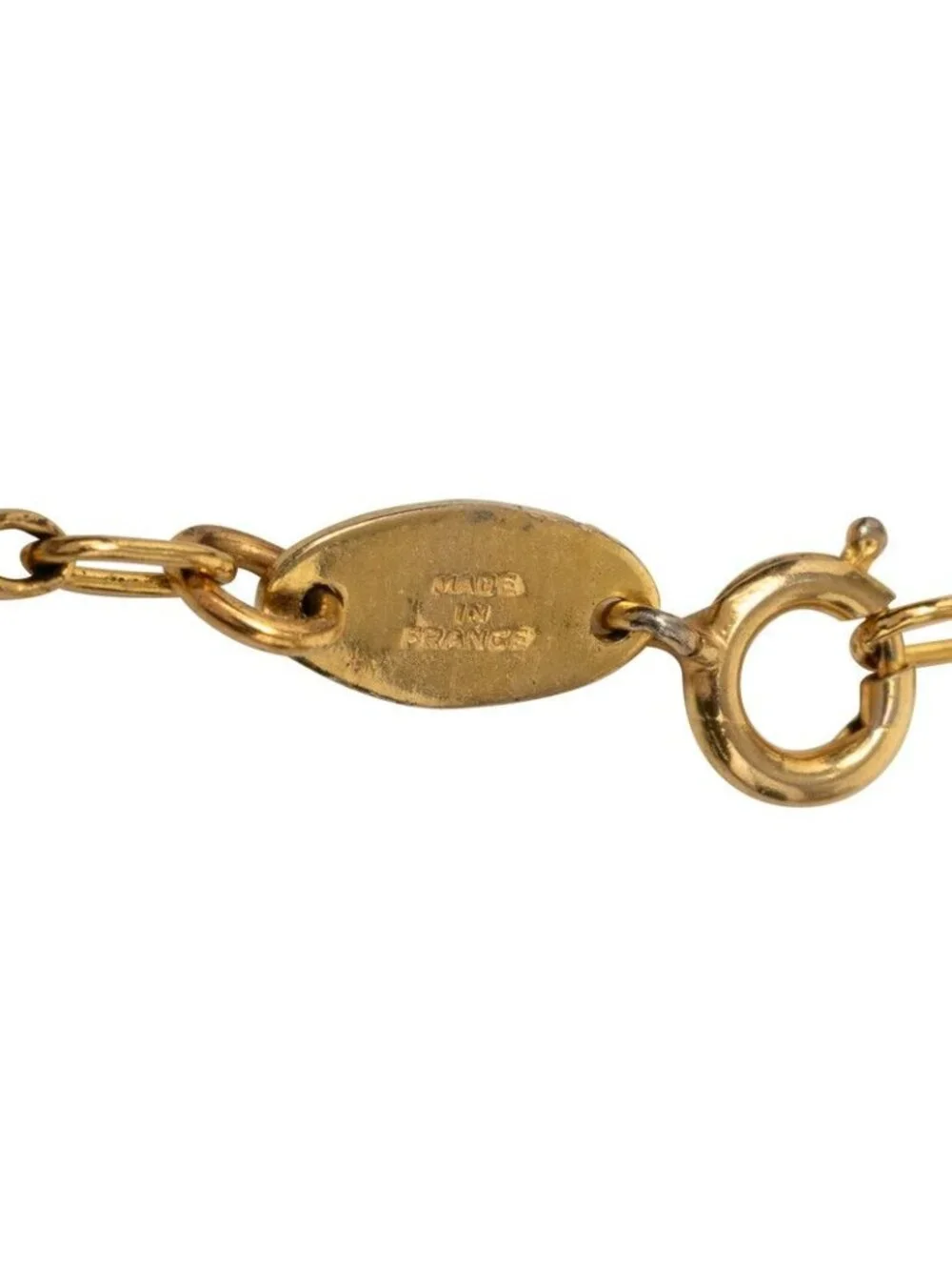 Chanel Lion Motif Long Chain Necklace Gold Plated